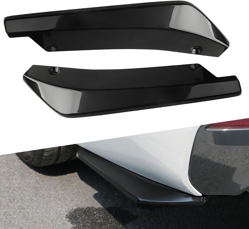 Mandark 2PCS Car Rear Bumper Diffuser Spoilers, Anti-Scratch Vehicle Rear Bumper Lip Diffuser Splitter Canard Protector, Universal Auto Front Bumper Side Skirt Spoiler Splitter Lip Body Kit (Black) - Image 3